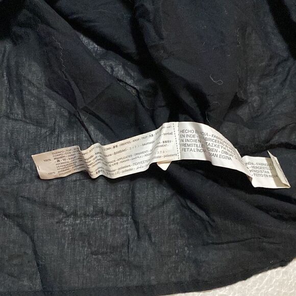 𝅺ZARA black embroidered Pom poms tunic top Sz XS - Picture 7 of 9